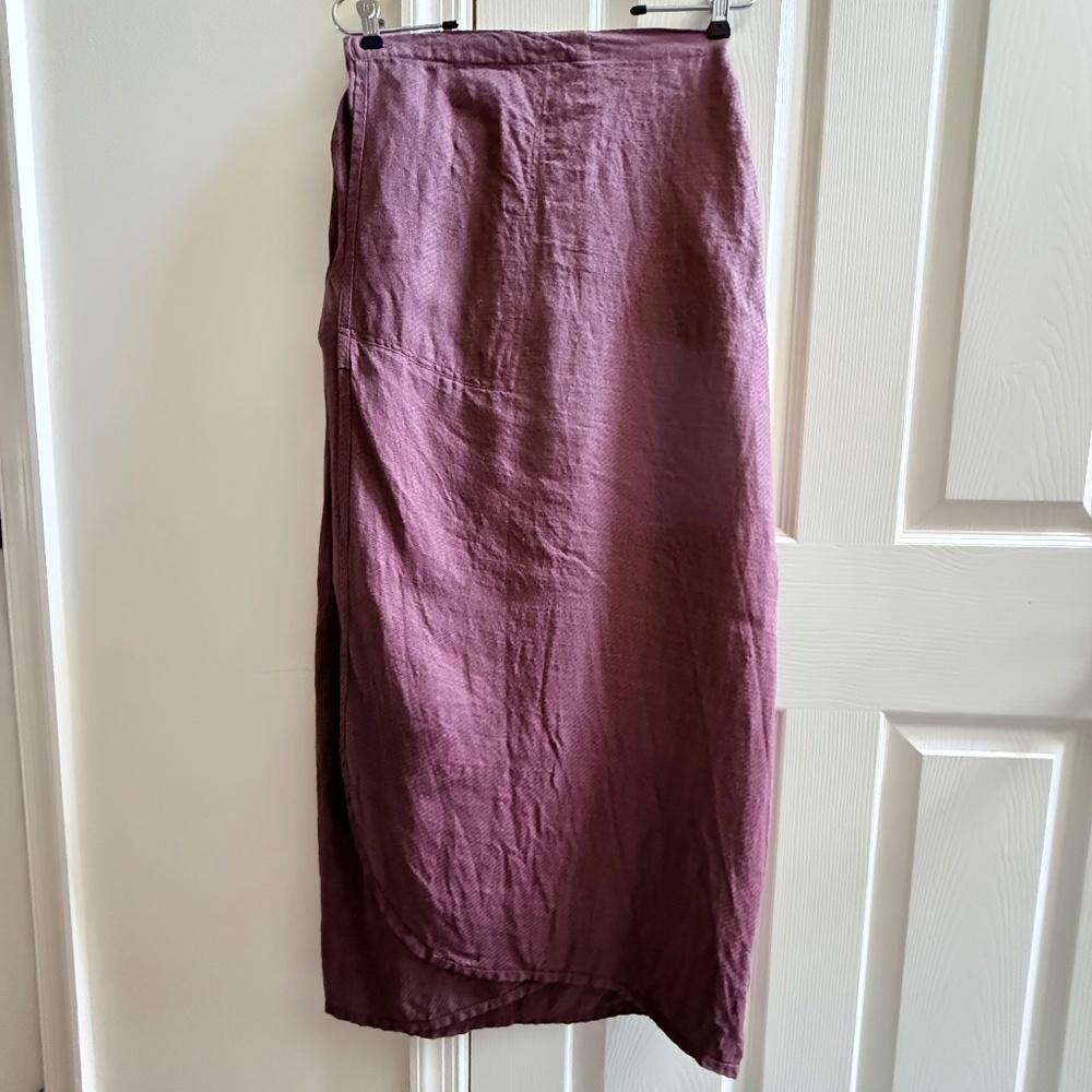 Flax Jeanne Engelhart Slightly More Slanted Skirt in Sumac Sz M